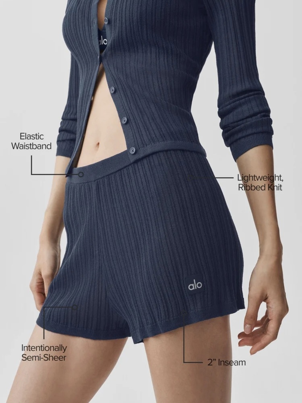 ALO Yoga Ribbed Sweater High-Waist Sunlit Short